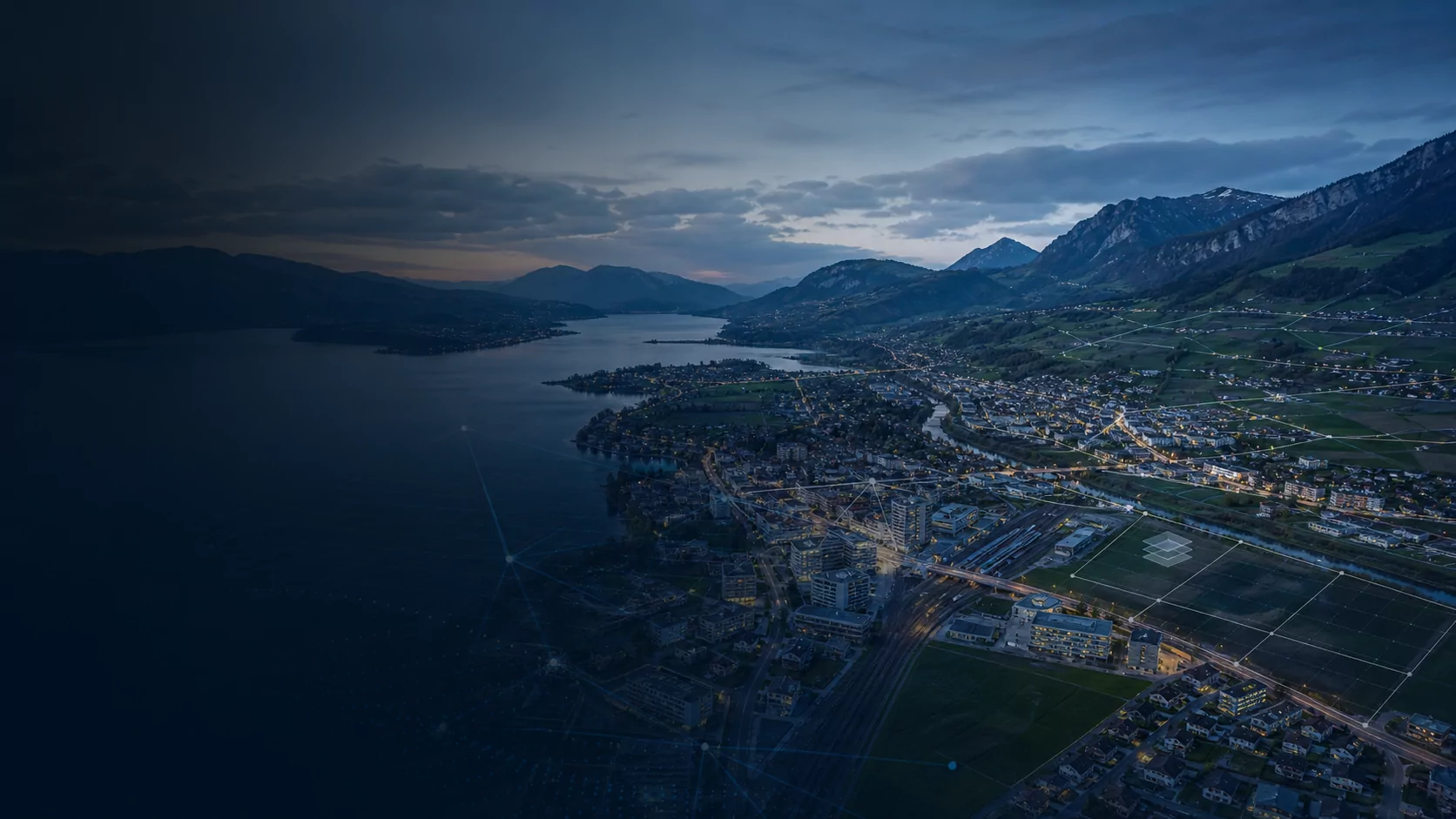 Swiss towns, landscape and infrastructure connected through spatial data and digital services